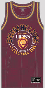 Brisbane Lions Youth Mesh Basketball Singlet