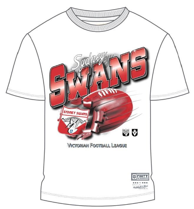 Sydney Swans Mitchell & Ness  Exploding Ball Tee