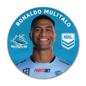 Cronulla Sharks- Ronaldo Mulitalo 2024 Player Badge