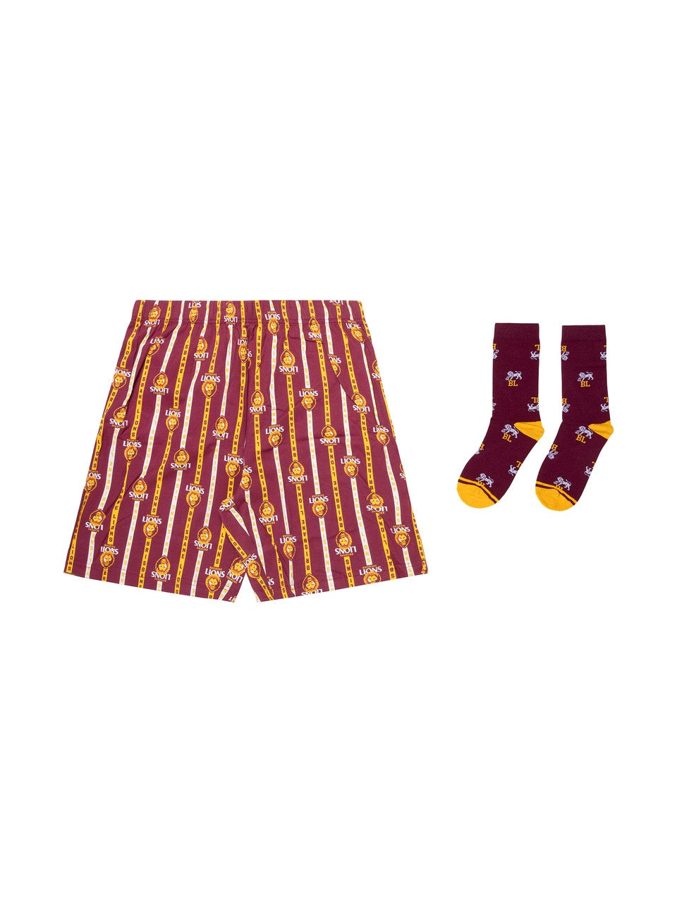 Brisbane Lions Boxer Shorts And Sock Pack