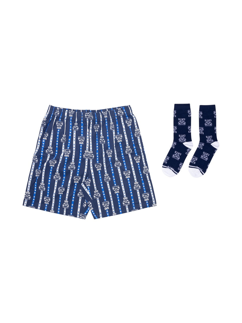 Geelong Cats Boxer Shorts And Sock Pack