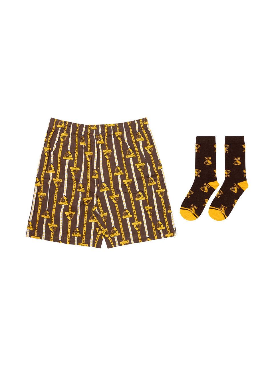 Hawthorn Hawks Boxer Shorts And Sock Pack