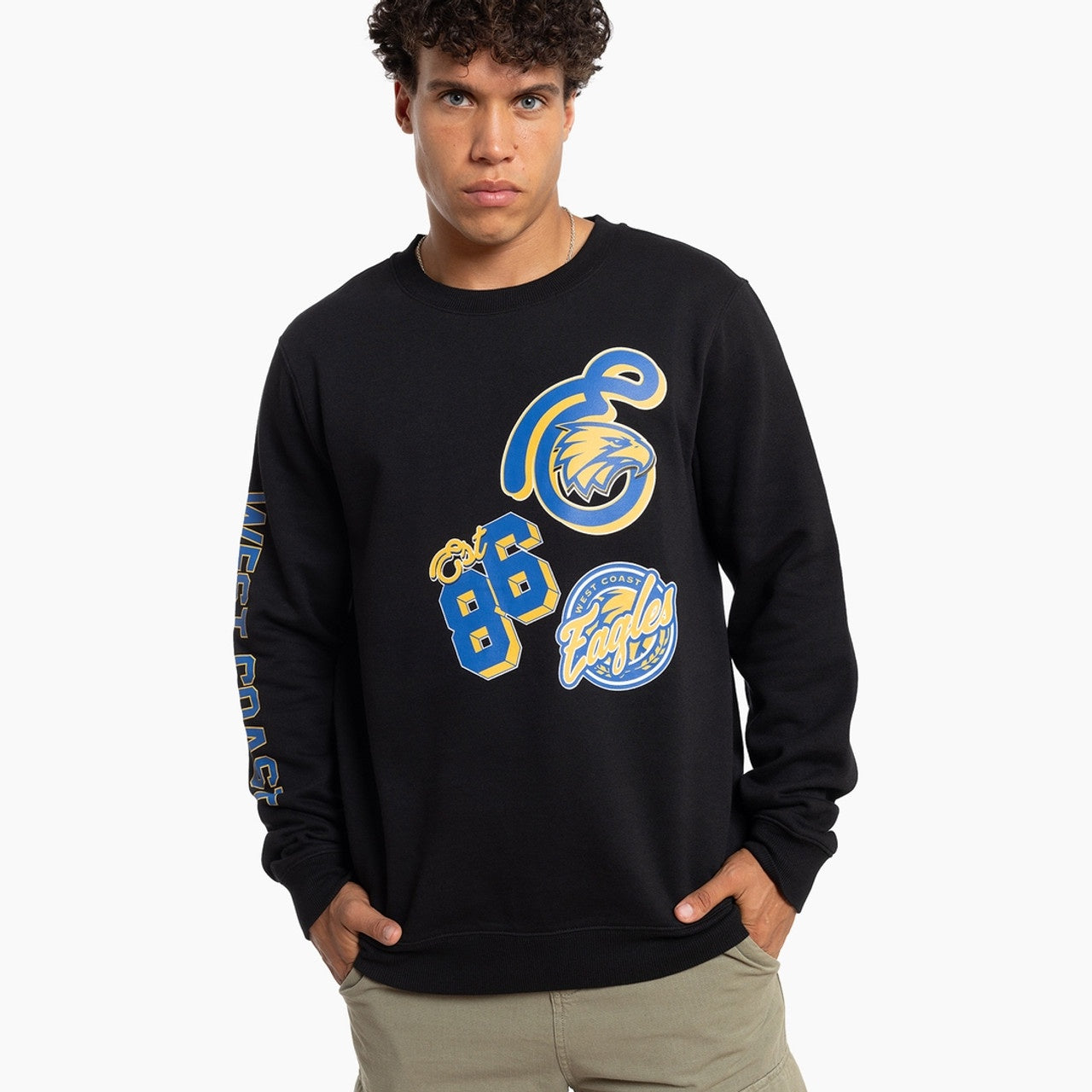 West Coast Eagles Patchwork Crew Jumper