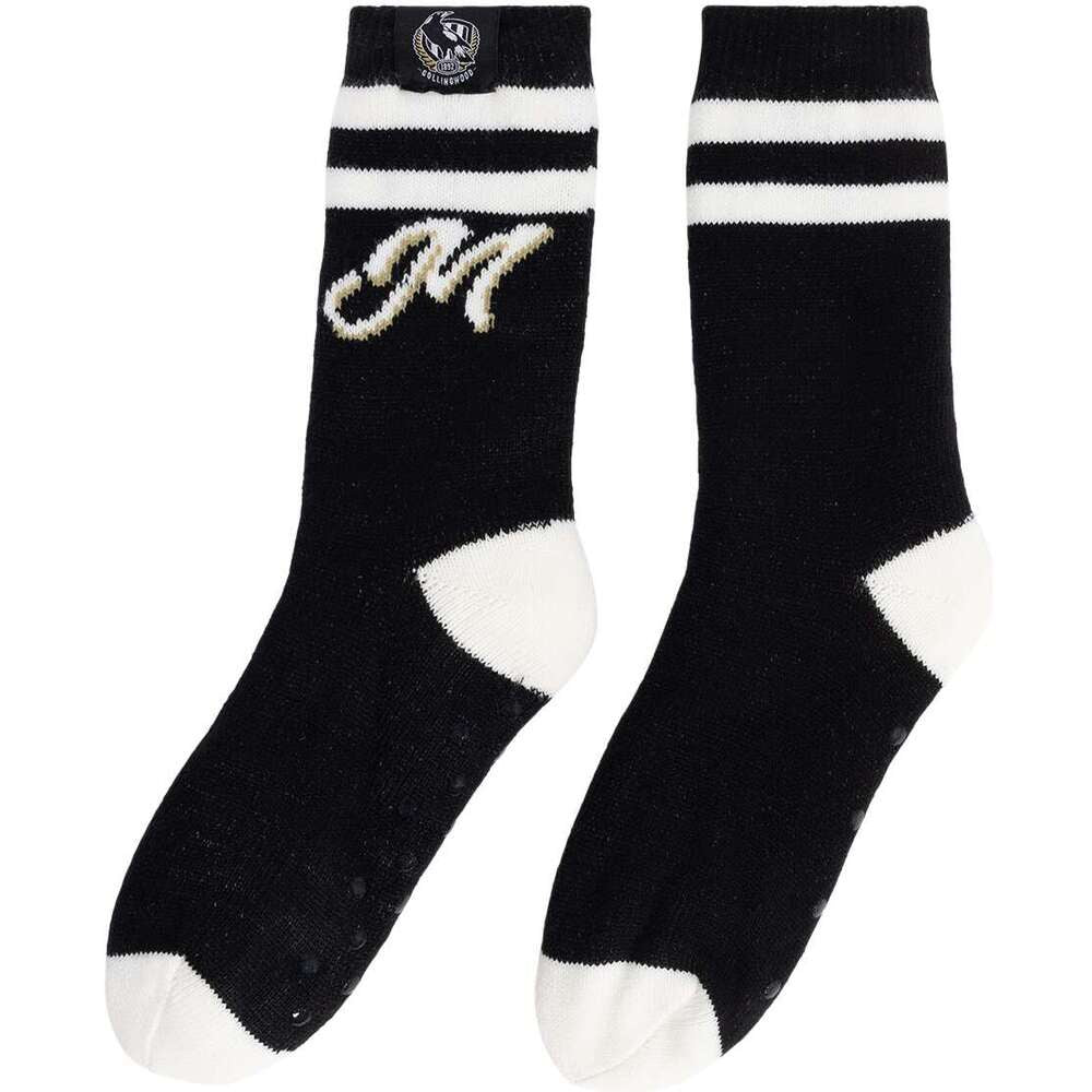 Colllingwood Magpies Knitted Bed Socks