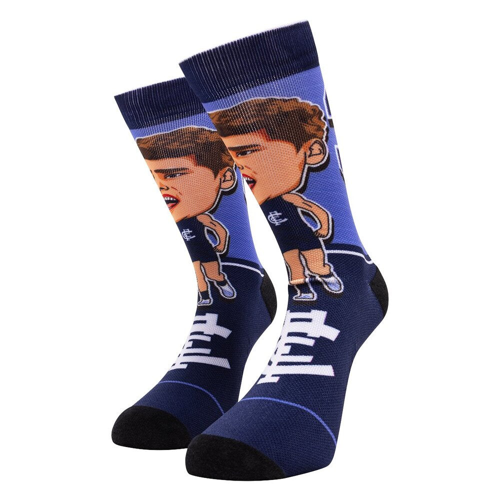 Carlton Blues Player Socks - Charlie Curnow