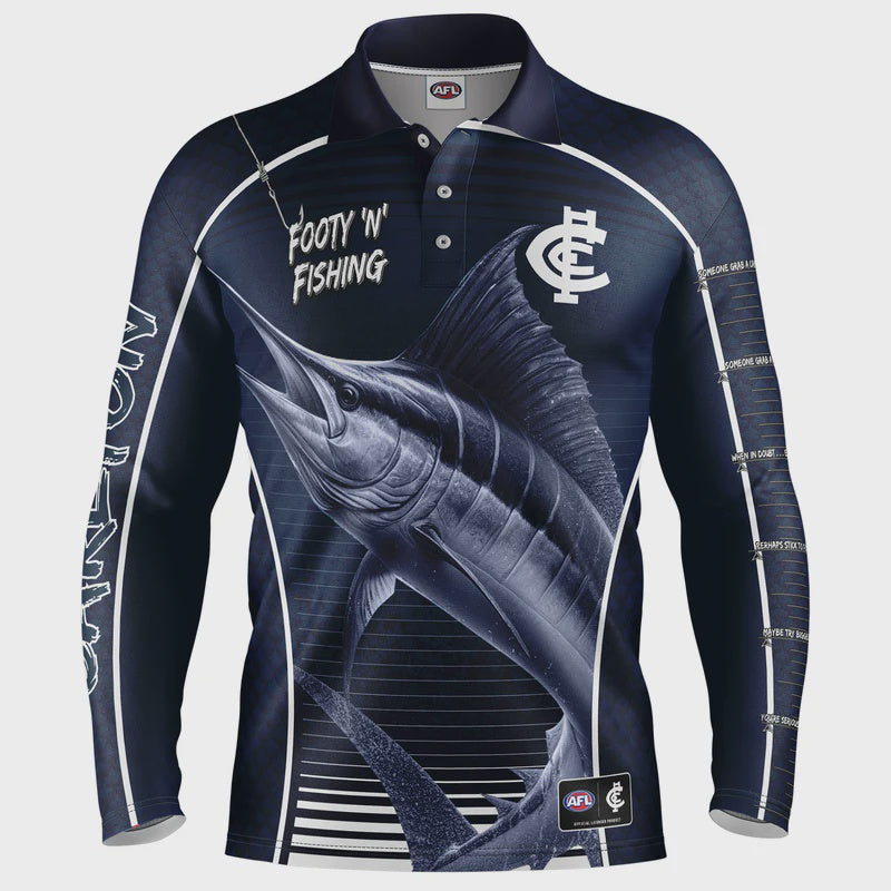 Carlton Blues Youth Footy N Fishing  Shirt