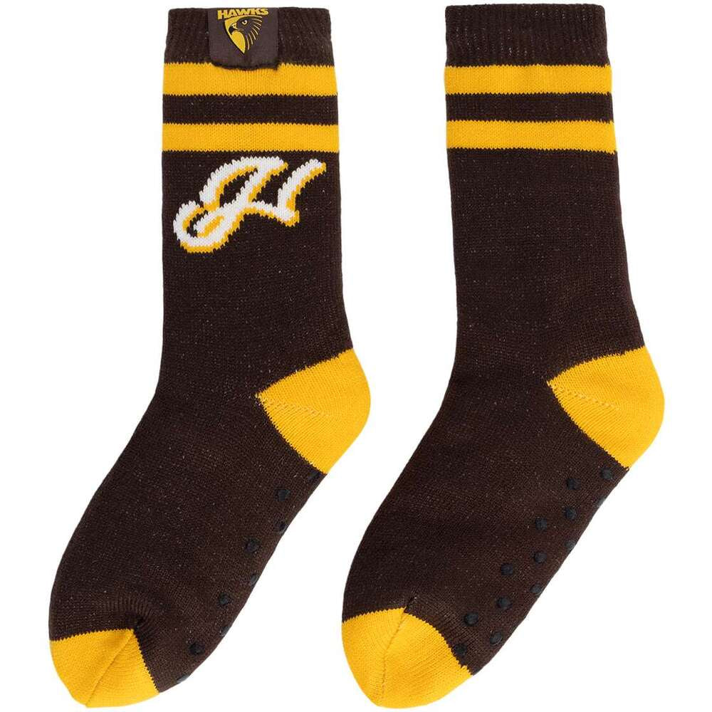 Hawthorn Hawks Knitted Bed Socks