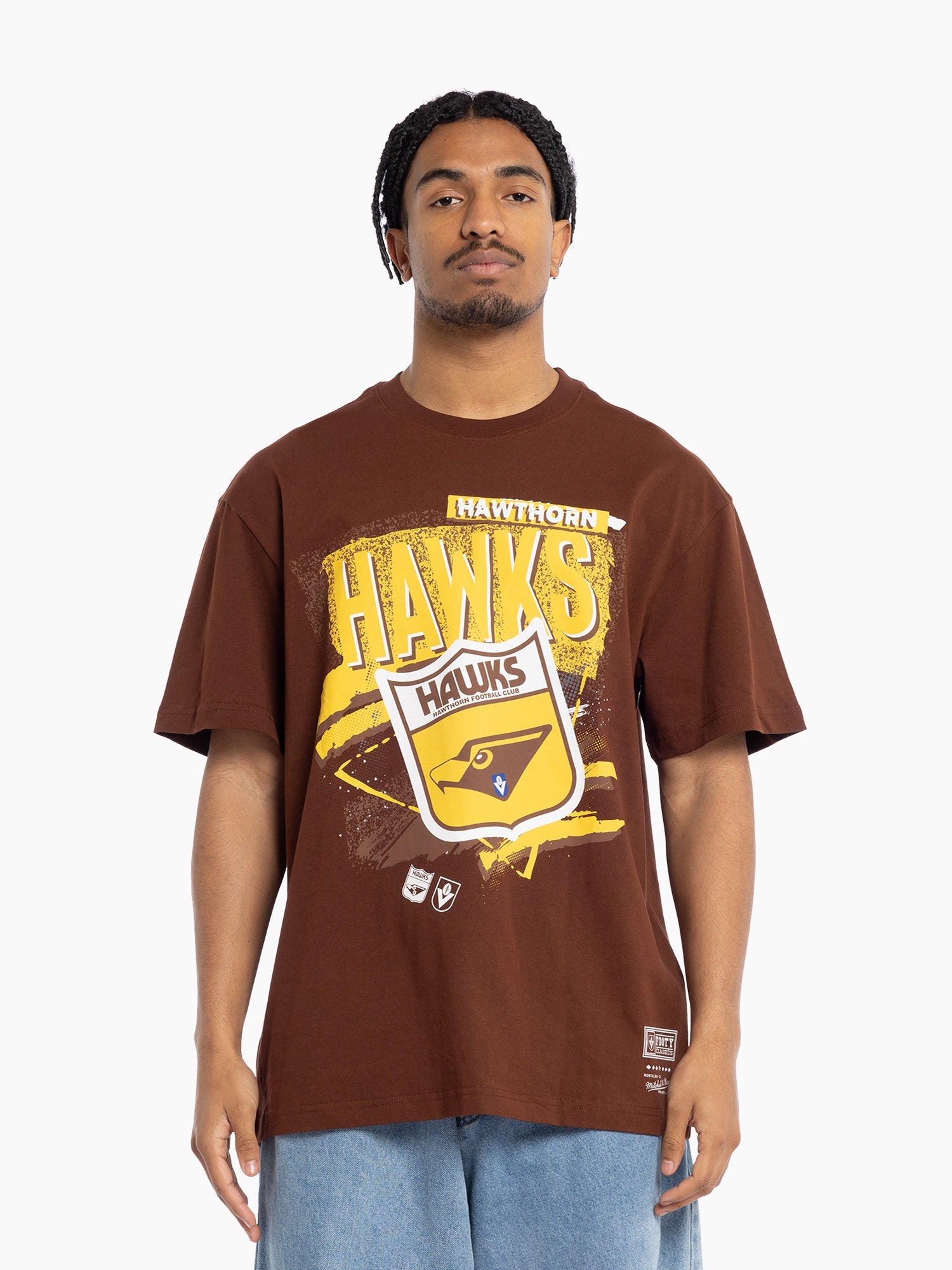 Hawthorn Hawks Mitchell & Ness Abstract Logo Tee