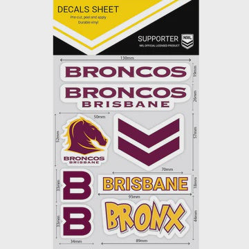 Brisbane Broncos Decals Sheet