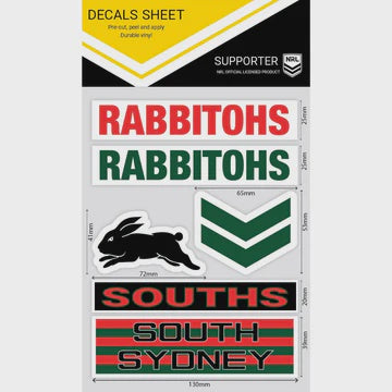 South Sydney Rabbitohs Decals Sheet