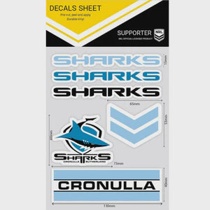 Cronulla Sharks Decals Sheet