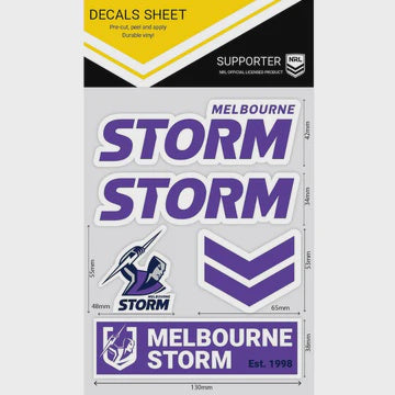 Melbourne Storm Decals Sheet