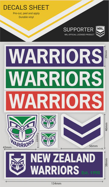 New Zealand Warriors Decals Sheet