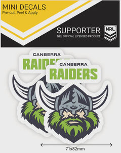 Canberra Raiders 2 Mini Decals