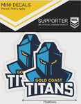 Gold Coast Titans 2 Mini Decals