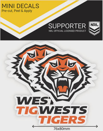 West Tigers 2 Mini Decals