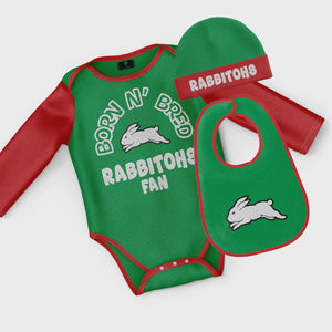 South Sydney Rabbitohs "Born & Bred" 3pc Baby Set