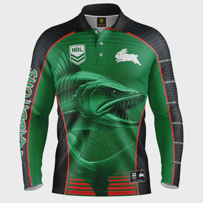 South Sydney Rabbitohs Barracuda Fishing Shirt