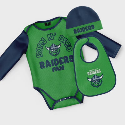 Canberra Raiders "Born & Bred" 3pc Baby Set