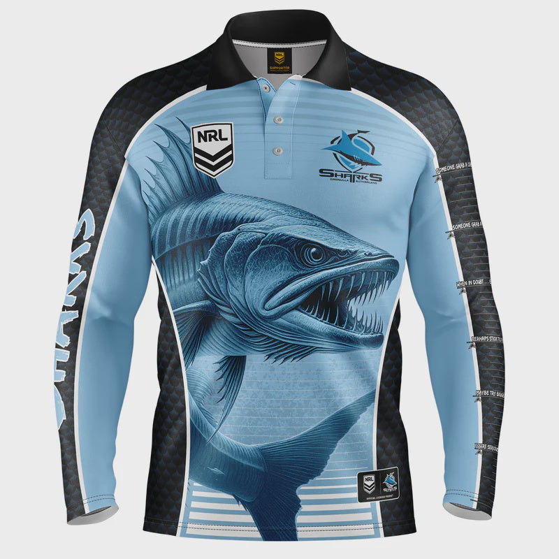 Cronulla Sharks Barracuda Fishing Shirt