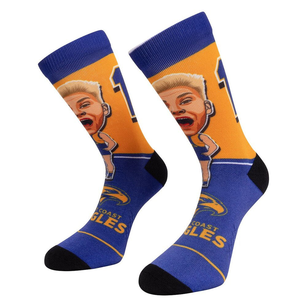 West Coast Eagles Player Socks - Oscar Allen