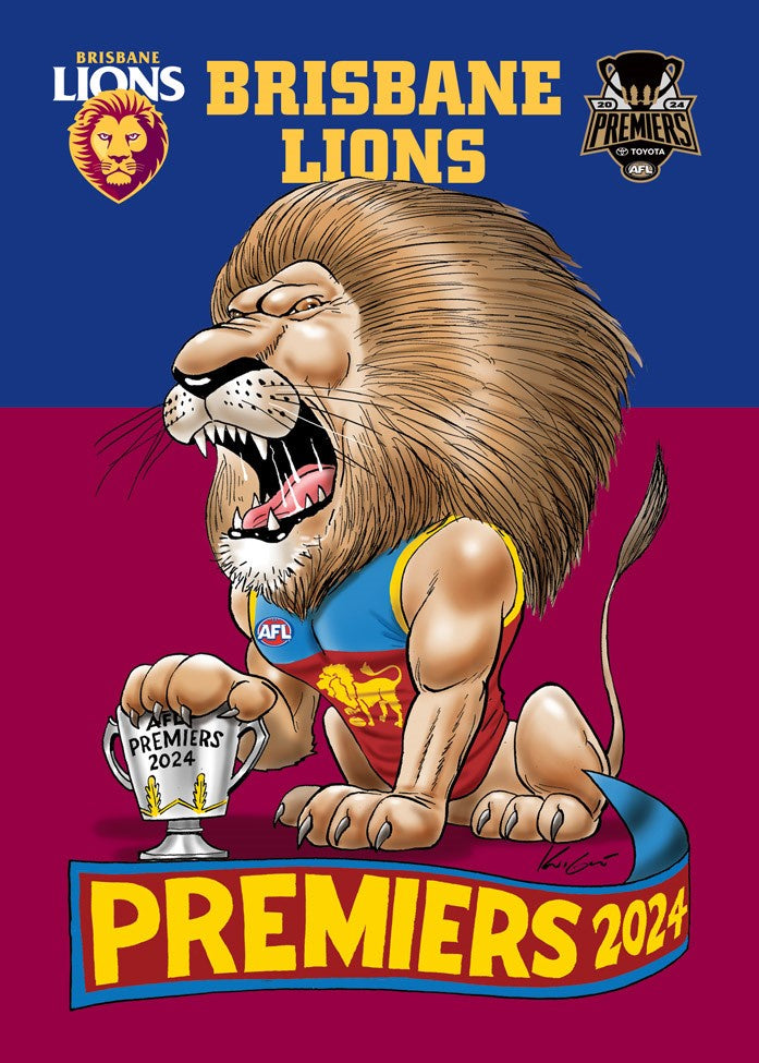 Brisbane Lions Premiers 2024 Caricature Sticker