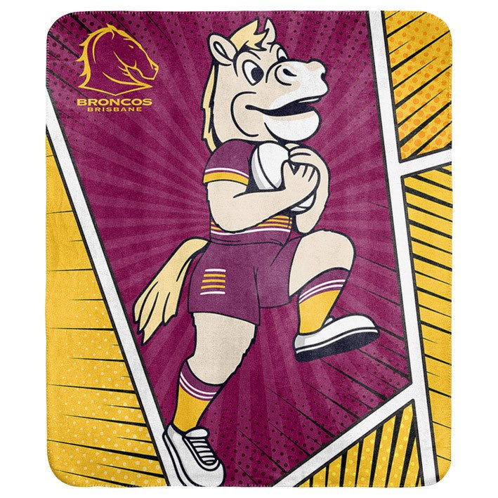 Brisbane Broncos Coral Fleece Rug