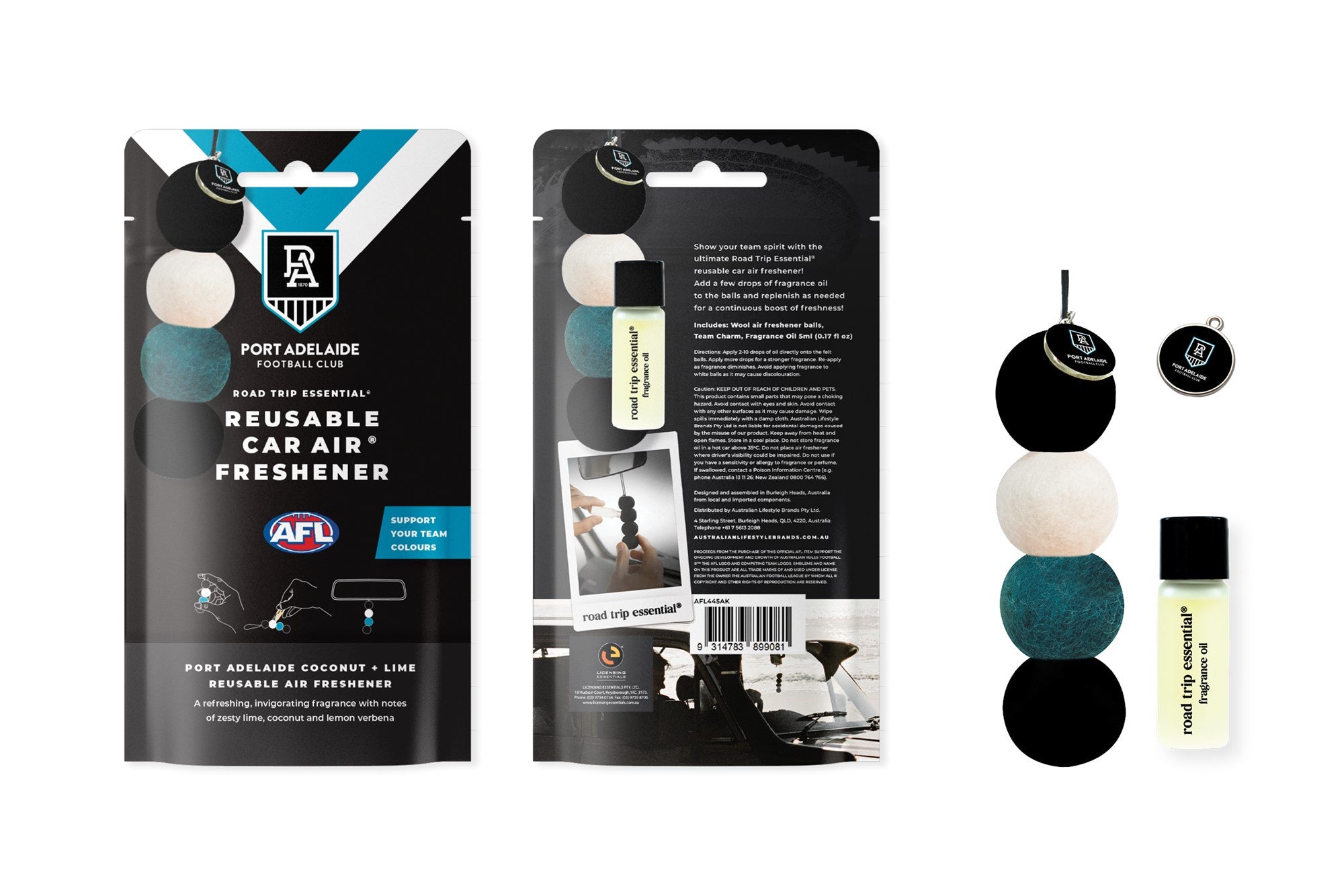 Port Adelaide Power Reusable Air Freshener