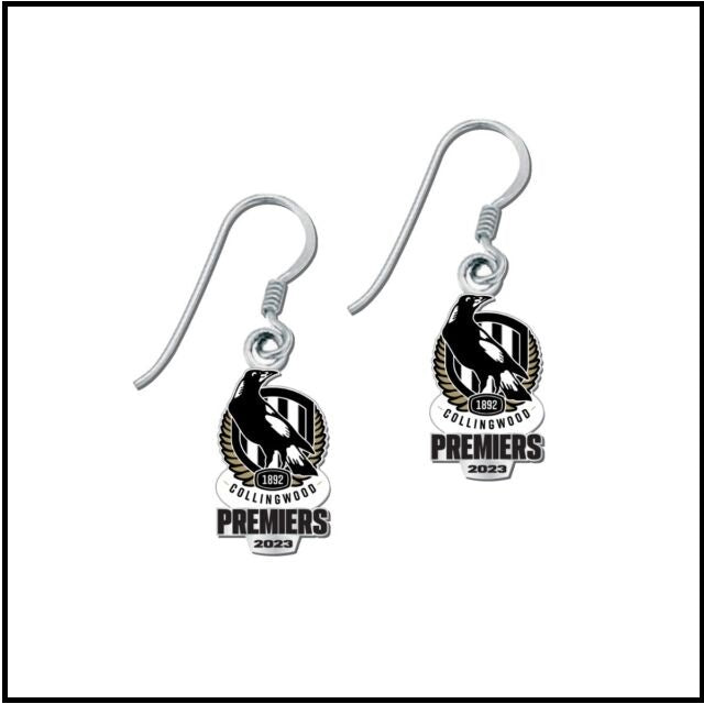 Collingwood Magpies 2023 Premiers Earrings