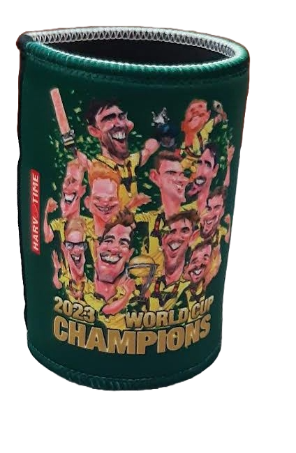 Australian 2023 World Cup Cricket Champions Caricature Can Cooler