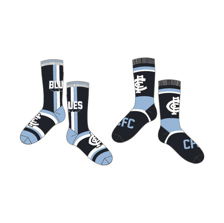 Carlton Blues Socks - Pack Of 2