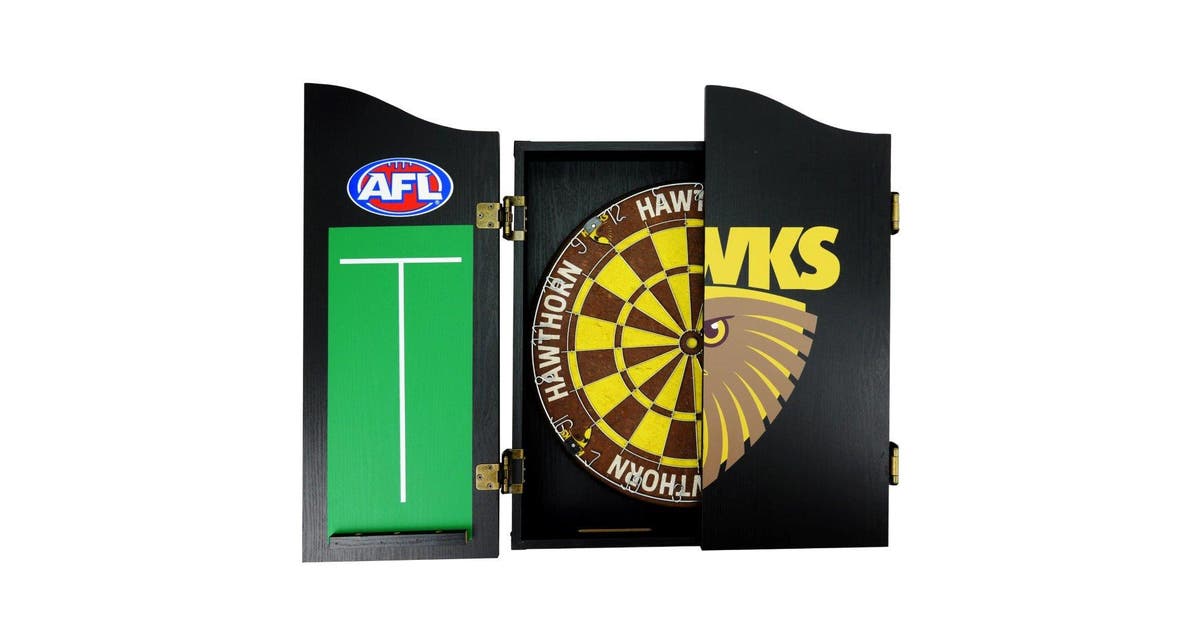 Hawthorn Hawks Dartboard And Cabinet - PICK UP ONLY
