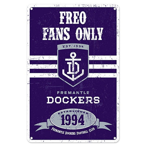 Fremantle Dockers AFL Tin Sign