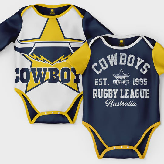 North Queensland Cowboys 2pc Baby Romper Set