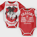 St George Illawarra Dragons 2pc Baby Romper Set
