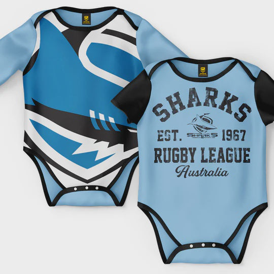 Cronulla Sharks 2pc Baby Romper Set