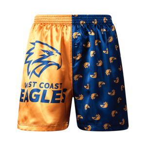 West Coast Eagles Adult Satin Boxer Shorts