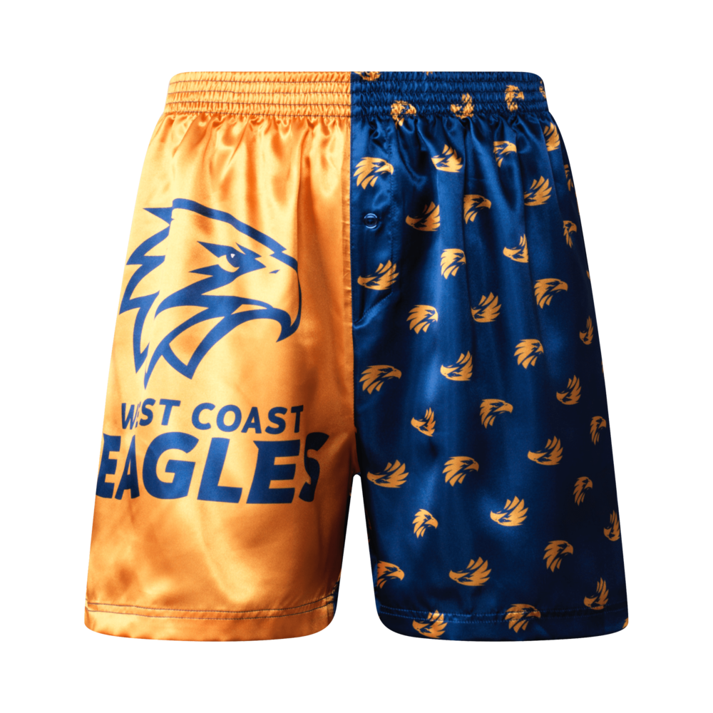 West Coast Eagles Youth Satin Boxer Shorts