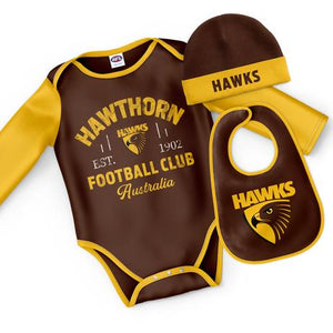 Hawthorn Hawks Baby  Bodysuit Gift Set