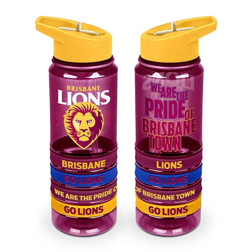 Brisbane Lions Tritan Drink Bottle With Bands
