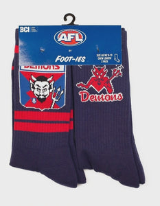 Melbourne Demons Heritage Crew Socks - 2 Pack