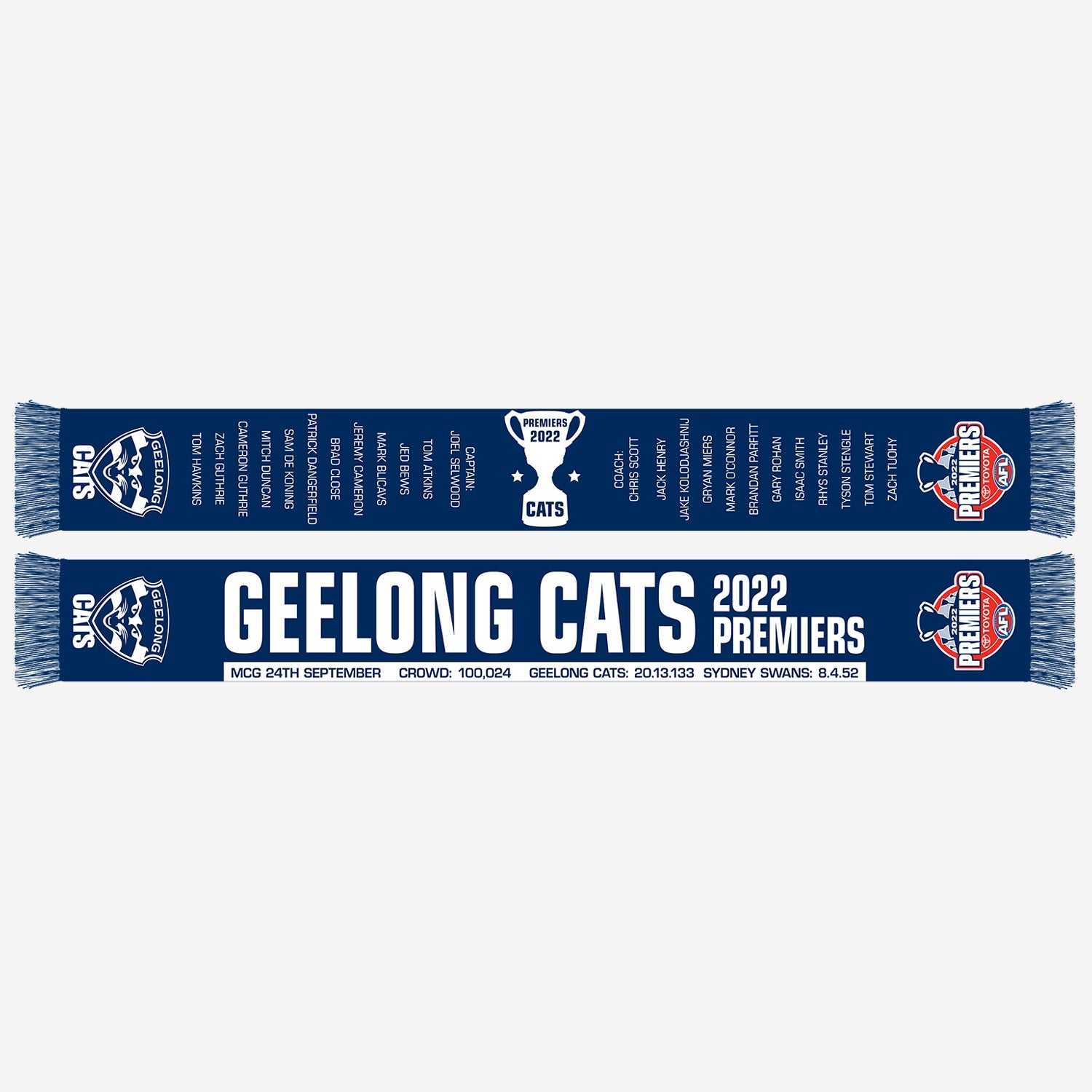 Geelong Cats 2022 Premiership Scarf