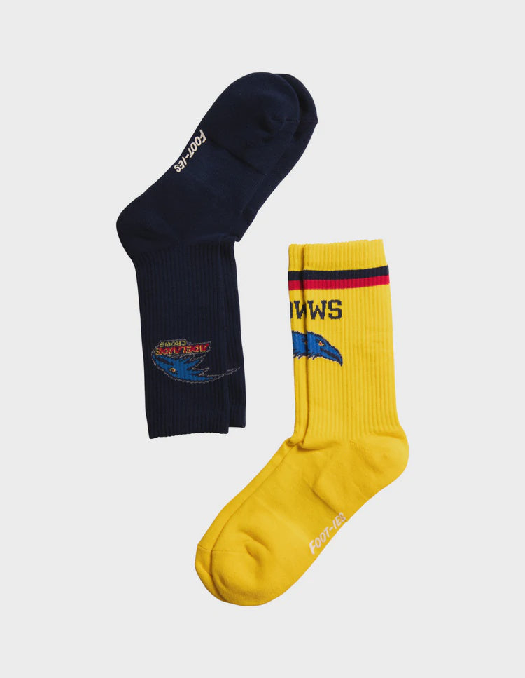 Adelaide Crows Crew Socks - 2 Pack