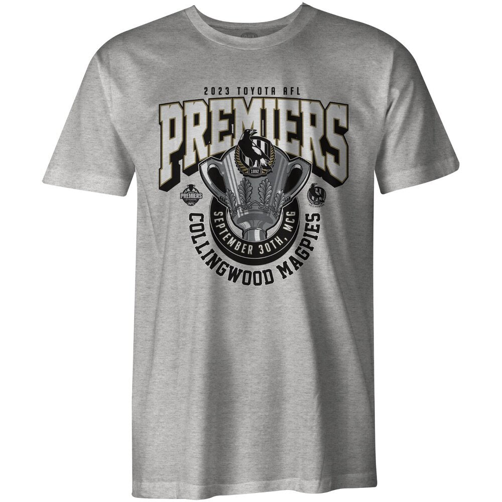 Collingwood Magpies 2023 Premiers Youth Tee - Grey