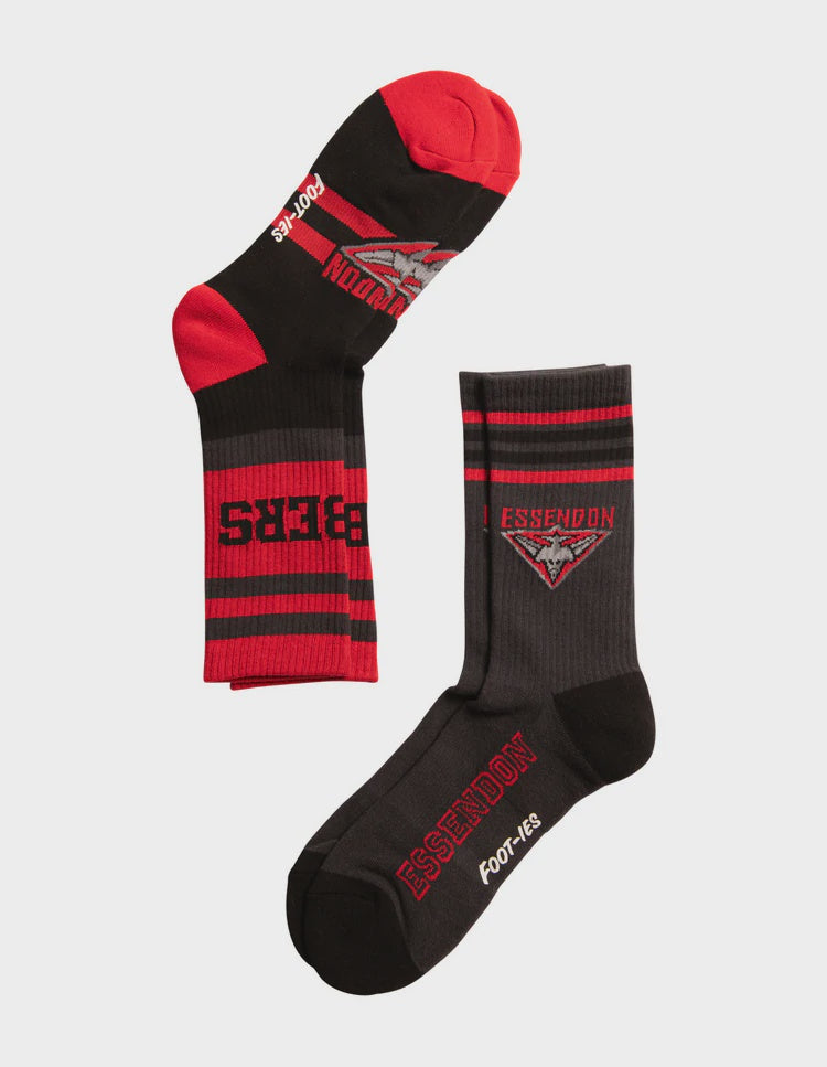 Essendon Bombers Crew Socks - 2 Pack