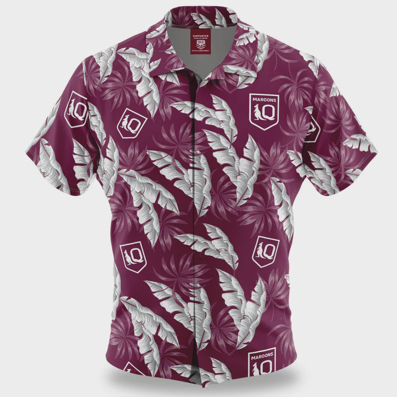 Queensland  Maroons Paradise Hawaiian Shirt