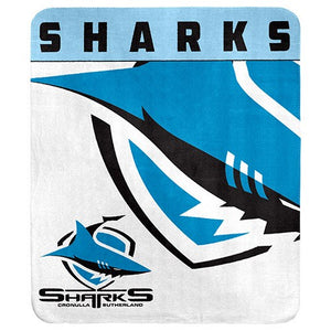 Cronulla Sharks Polar Fleece Throw Rug