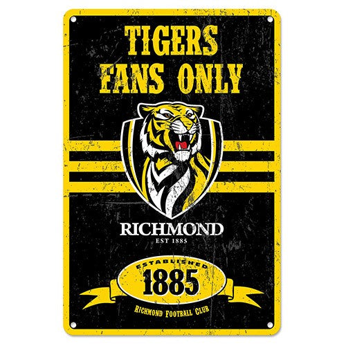 Richmond Tigers AFL Tin Sign