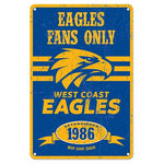 West Coast Eagles AFL Tin Sign