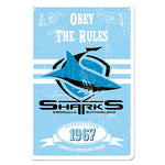 Cronulla Sharks NRL Tin Sign